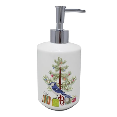 Carolines Treasures 7 x 3.5 in. Jay Bird Merry Christmas Ceramic Soap Dispenser CK4490SOAP